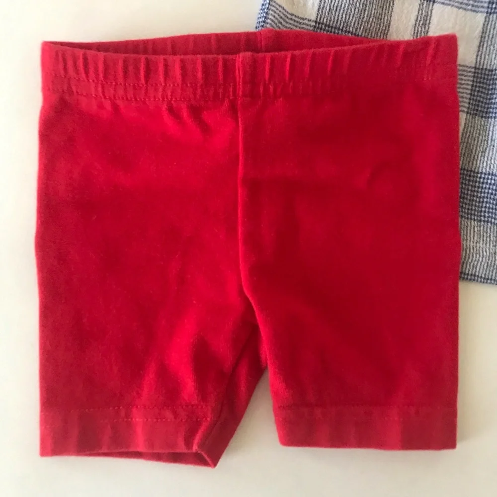 Carter’s 3 Months Baby Girl Crab Top & Short Set Clothes Plaid